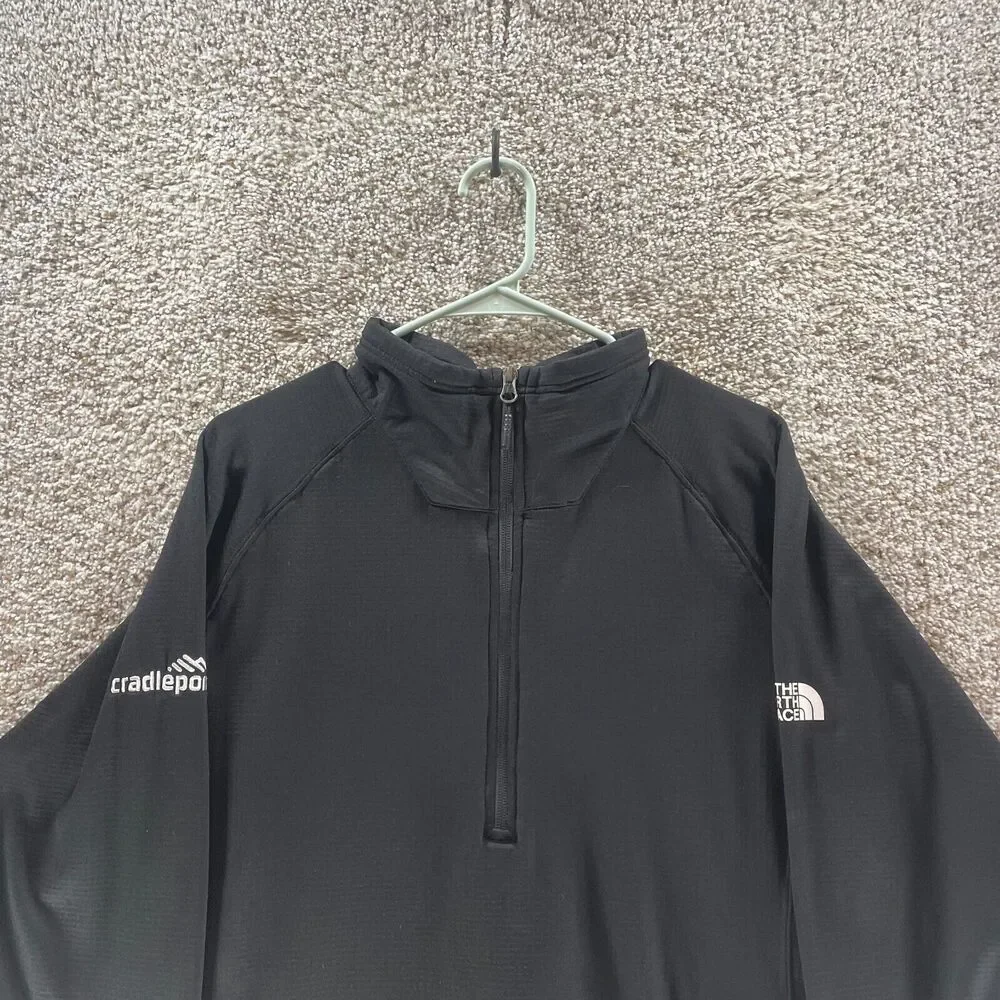 The North Face Sweatshirt Mens Large Black Half Zip Pullover Long Sleeve‎ Casual